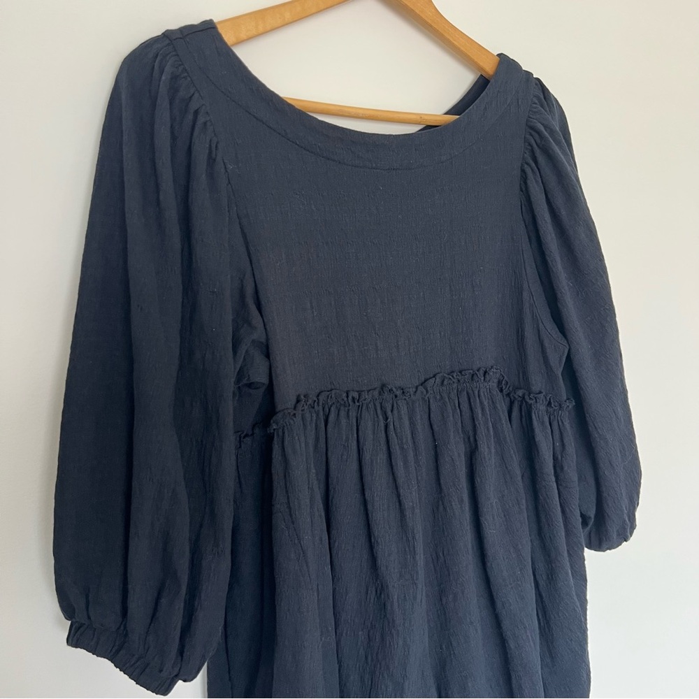 Free People Black Puff Sleeve Romper - Picture 5 of 12